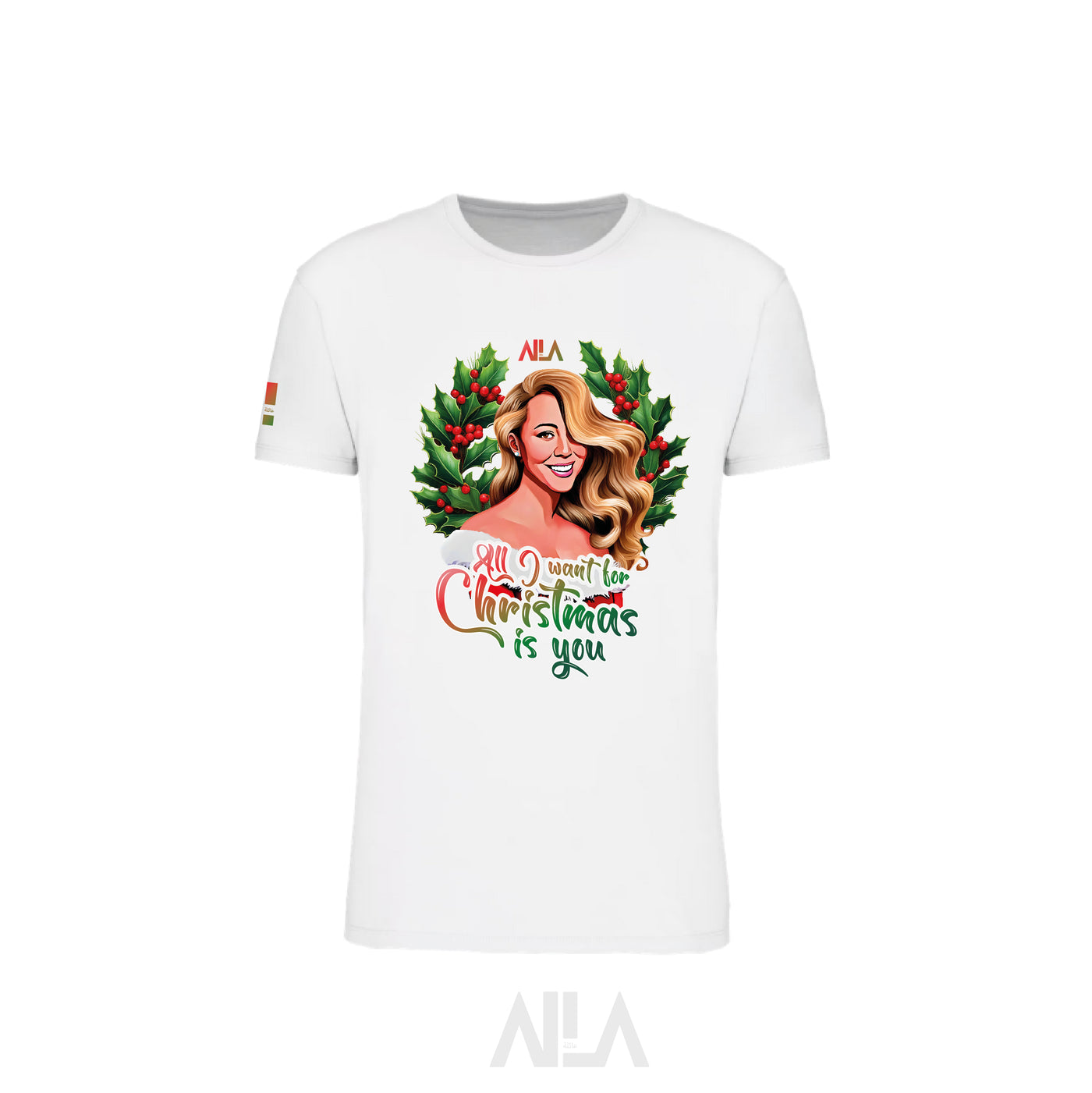 T-Shirt « Mariah Carey- Christmas » Blanc Collection Old School